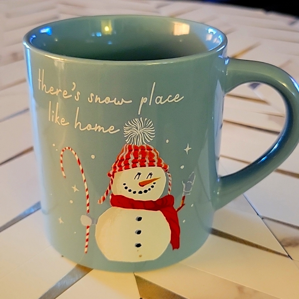 Threshold There's Snow Place Like Home blue snowman Stoneware Coffee Mug 16ozNEW